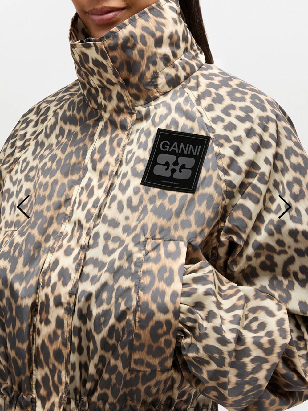 GANNI Leopard Print Nylon Parka Coat Maxi Hooded. Sz S/M - NEW! - Picture 4 of 11